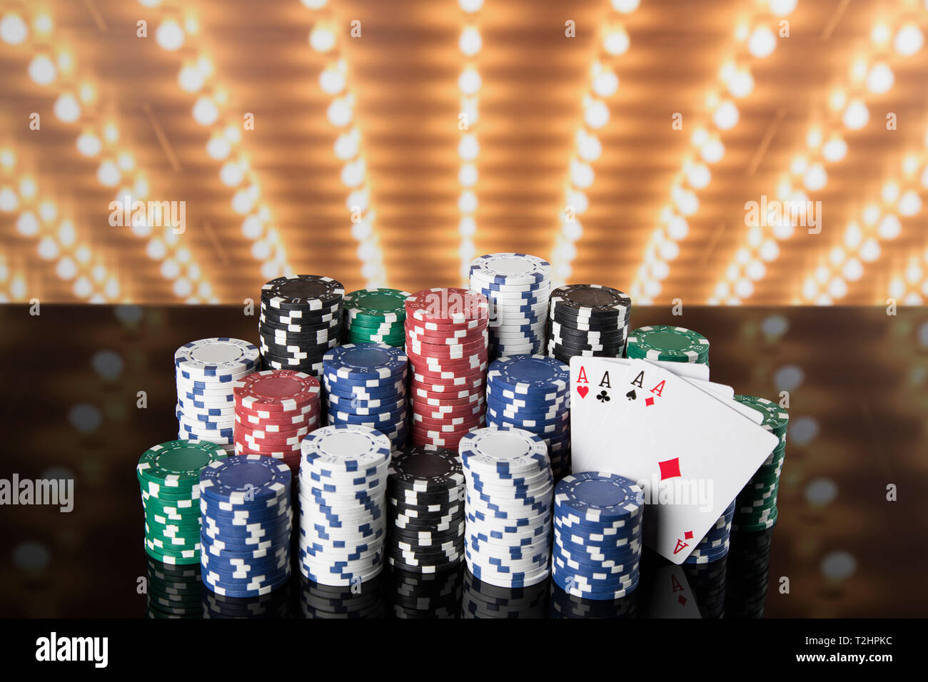 Casino Classic, des jetons de poker background Banque D'Images