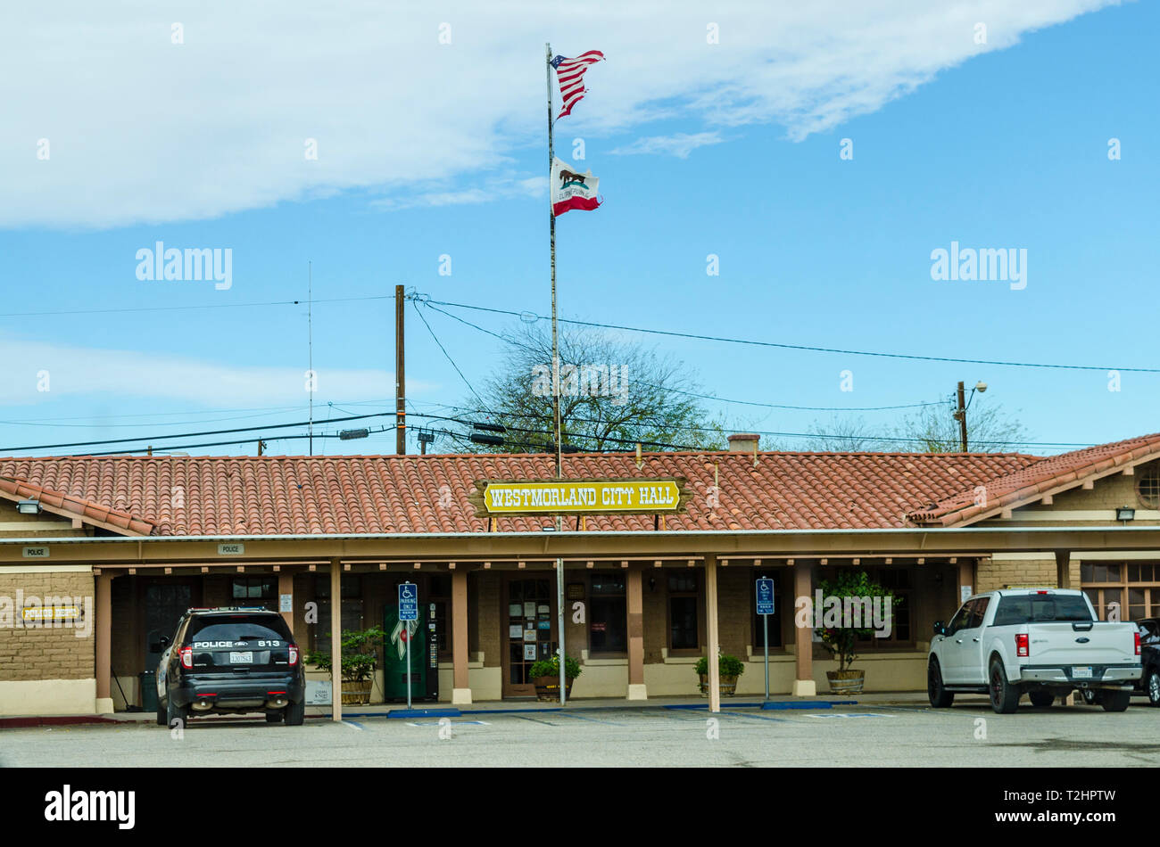 La ville de Westmoreland dans la Vallée impériale de la Californie Banque D'Images