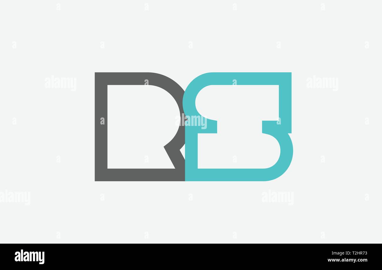 Lettre alphabet gris bleu combinaison logo rs r s design adapté pour une société ou entreprise Illustration de Vecteur