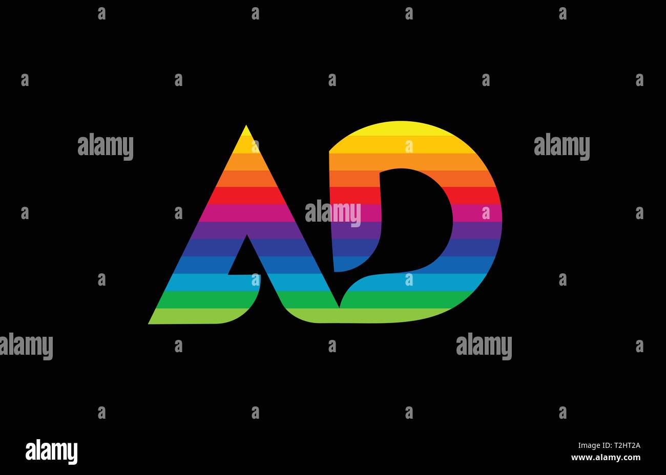 Couleur arc-en-ciel coloré lettre alphabet d'une combinaison ad logo design adapté pour une société ou entreprise Illustration de Vecteur