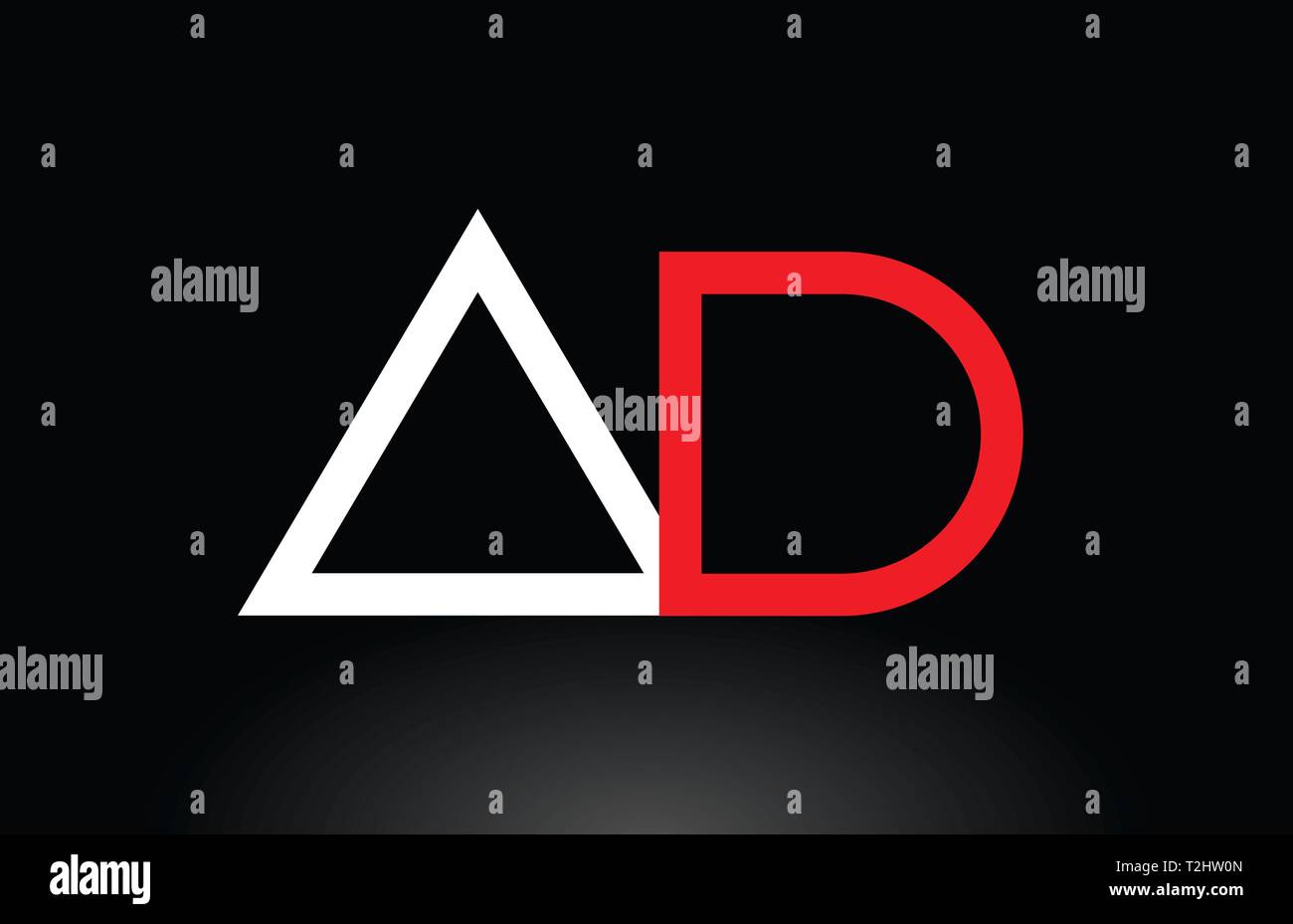 Blanc Rouge logo lettre alphabet combinaison annonce a d design adapté pour une société ou entreprise Illustration de Vecteur