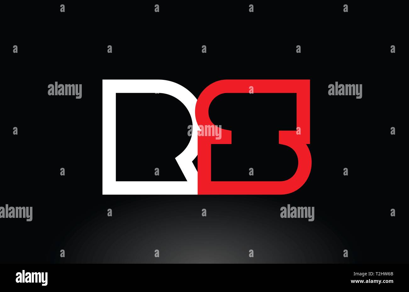 Lettre alphabet blanc rouge combinaison logo rs r s design adapté pour une société ou entreprise Illustration de Vecteur