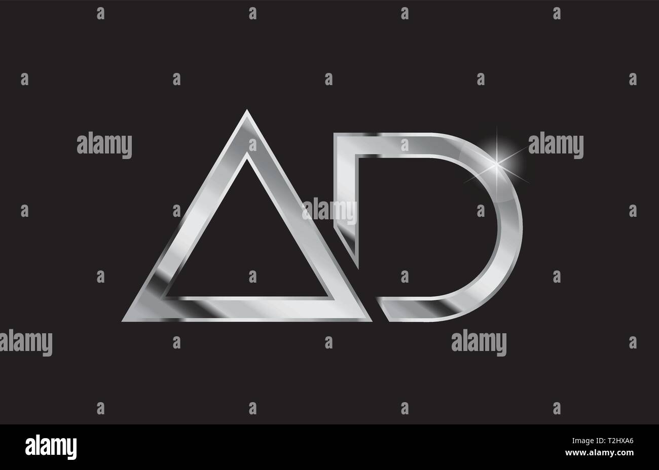 Lettre alphabet métal argent combinaison logo annonce a d design adapté pour une société ou entreprise Illustration de Vecteur