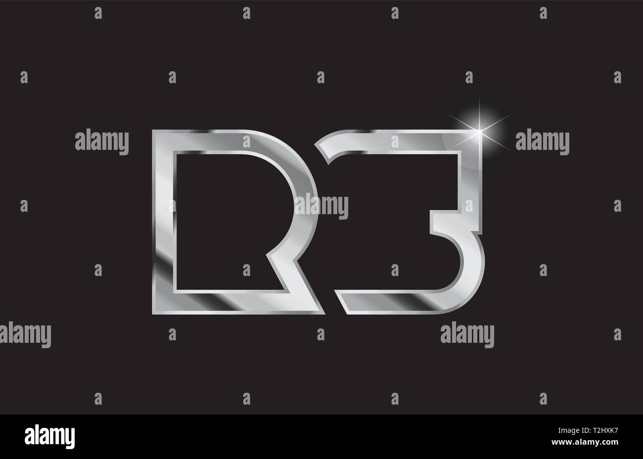 Lettre alphabet métal argent combinaison logo rs r s design adapté pour une société ou entreprise Illustration de Vecteur