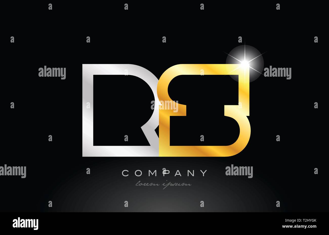 Or argent lettre alphabet combinaison logo rs r s design adapté pour une société ou entreprise Illustration de Vecteur
