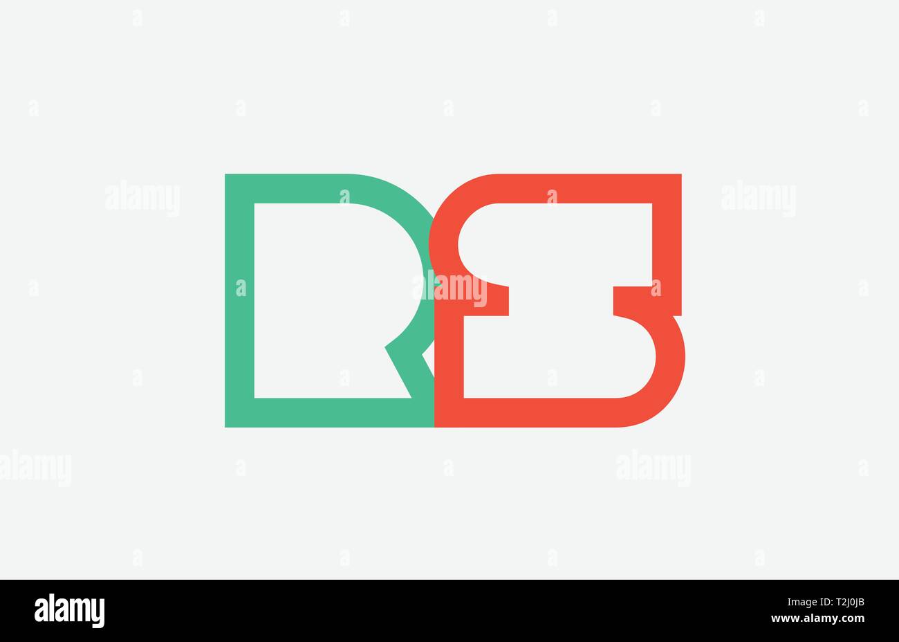 Lettre alphabet vert orange combinaison logo rs r s design adapté pour une société ou entreprise Illustration de Vecteur