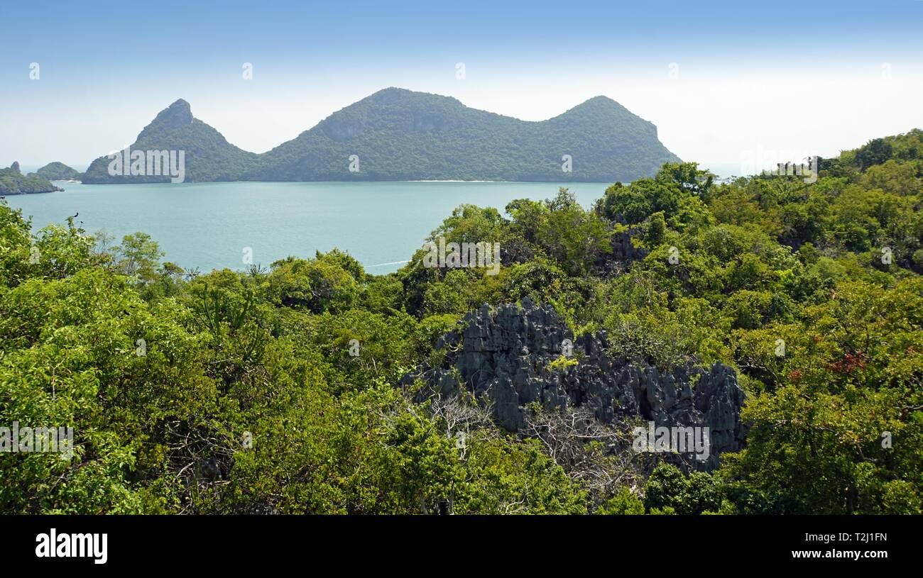 Tropical Beach sur l'île de Koh Mae Kok en Thaïlande Banque D'Images