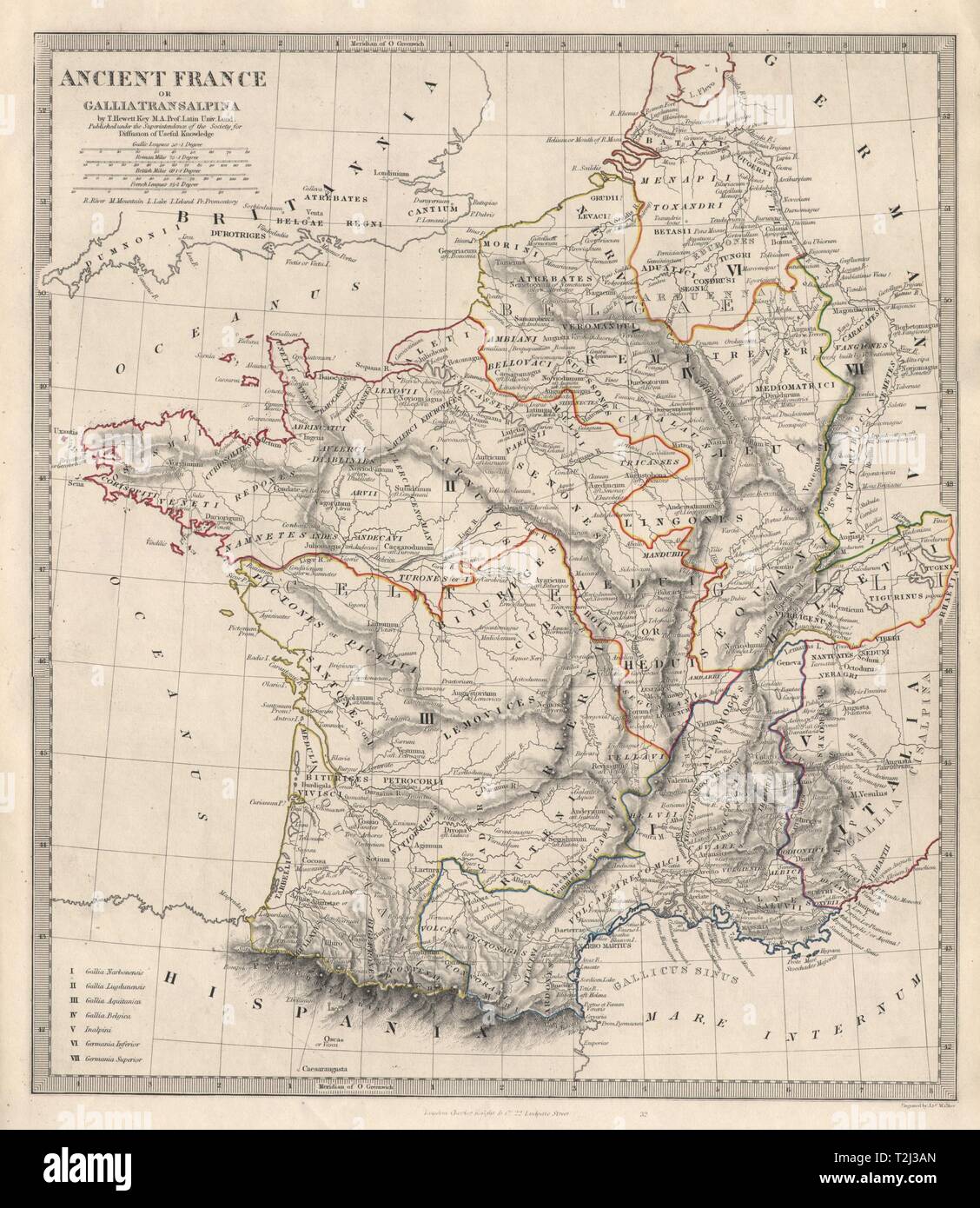 Carte Des Voies Romaines En France La Gaule romaine ancienne FRANCE. Gallia Transalpina. Les noms des