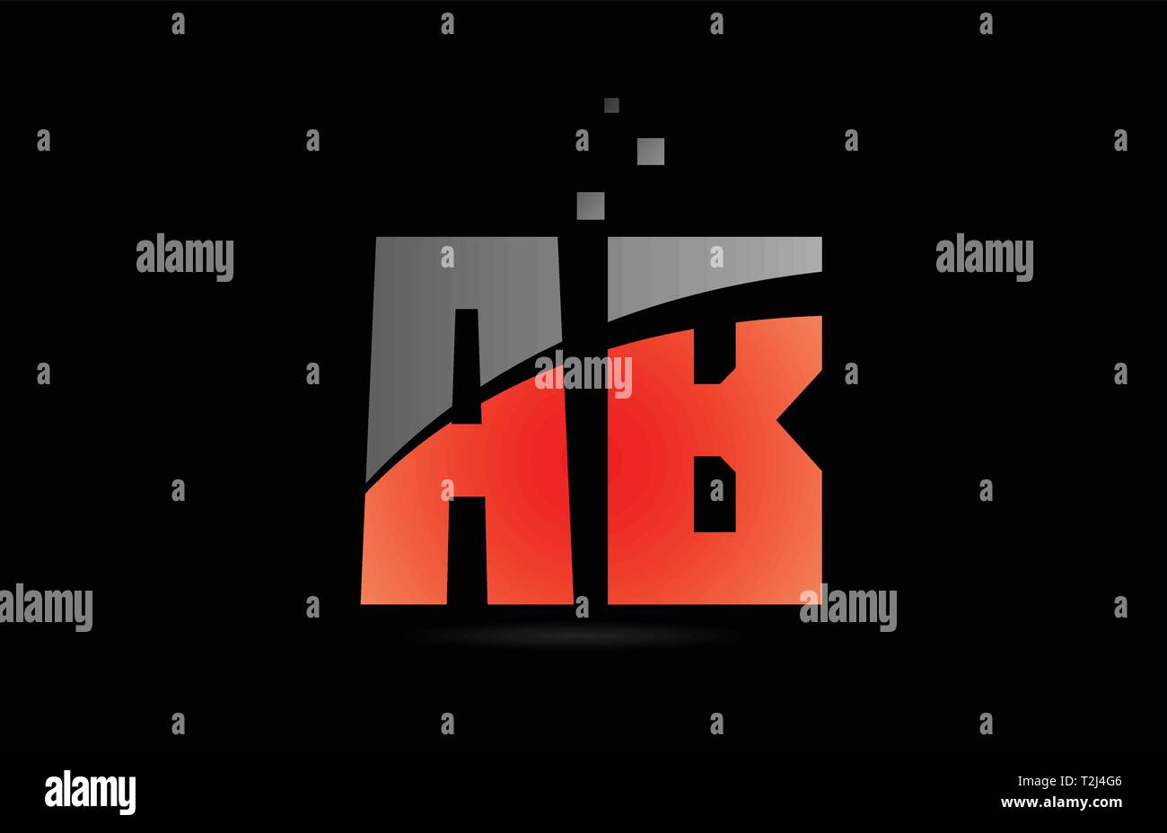 Orange gris sur fond noir sur lettre de l'alphabet A B AB design combinaison logo approprié pour une société ou entreprise Illustration de Vecteur