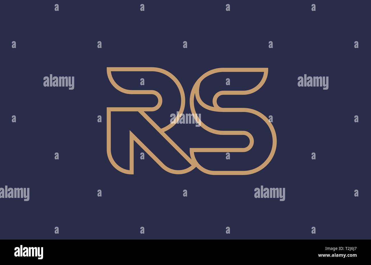 Ligne bleue marron lettre alphabet combinaison logo RS R S'icône d'une société d'exploitation ou de conception de l'identité Illustration de Vecteur