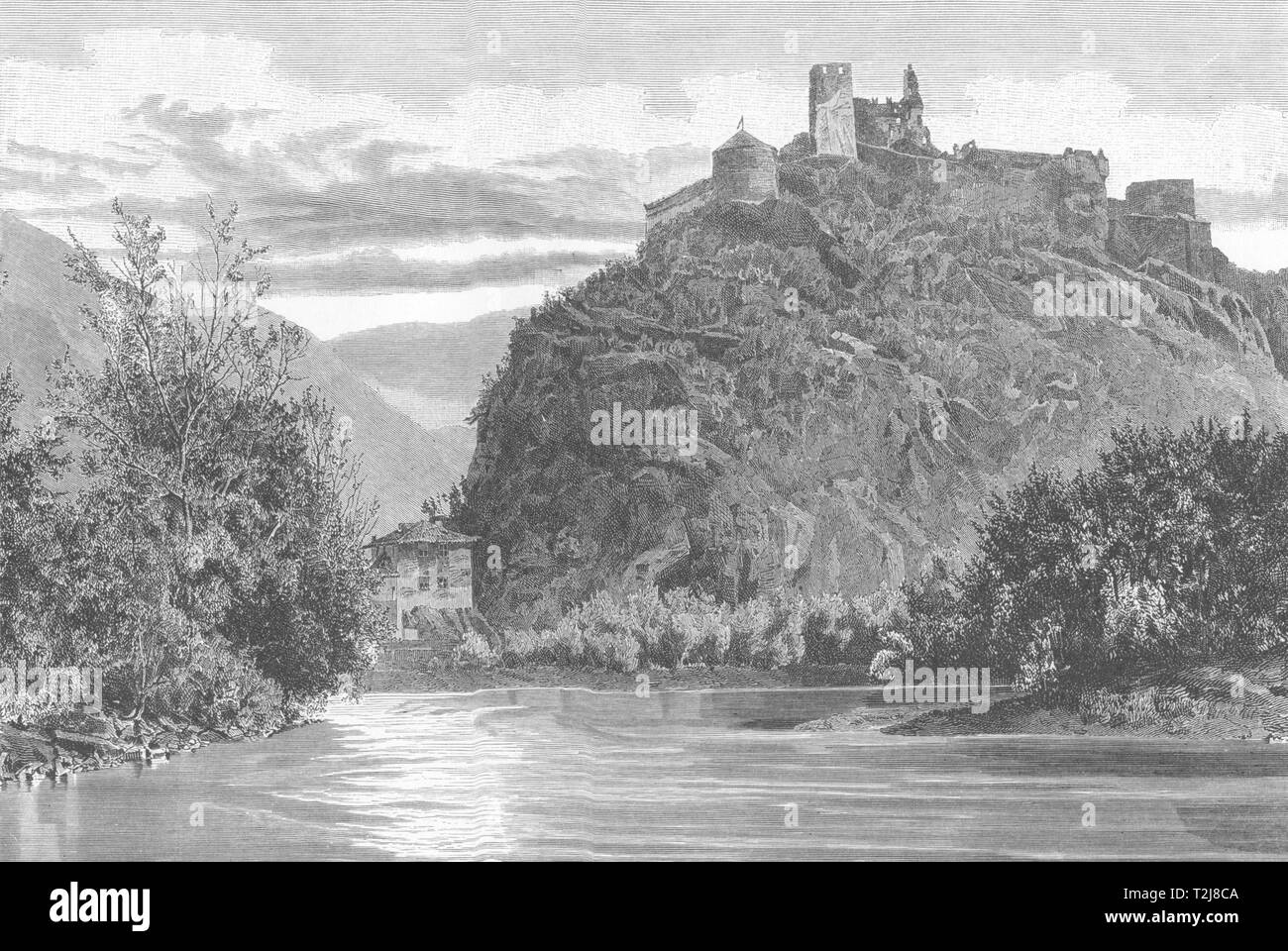 L'Italie. Tyrol & Alpes orientales. Château Sigmundskron, Bolzano c1893 Cartouche d'impression Banque D'Images