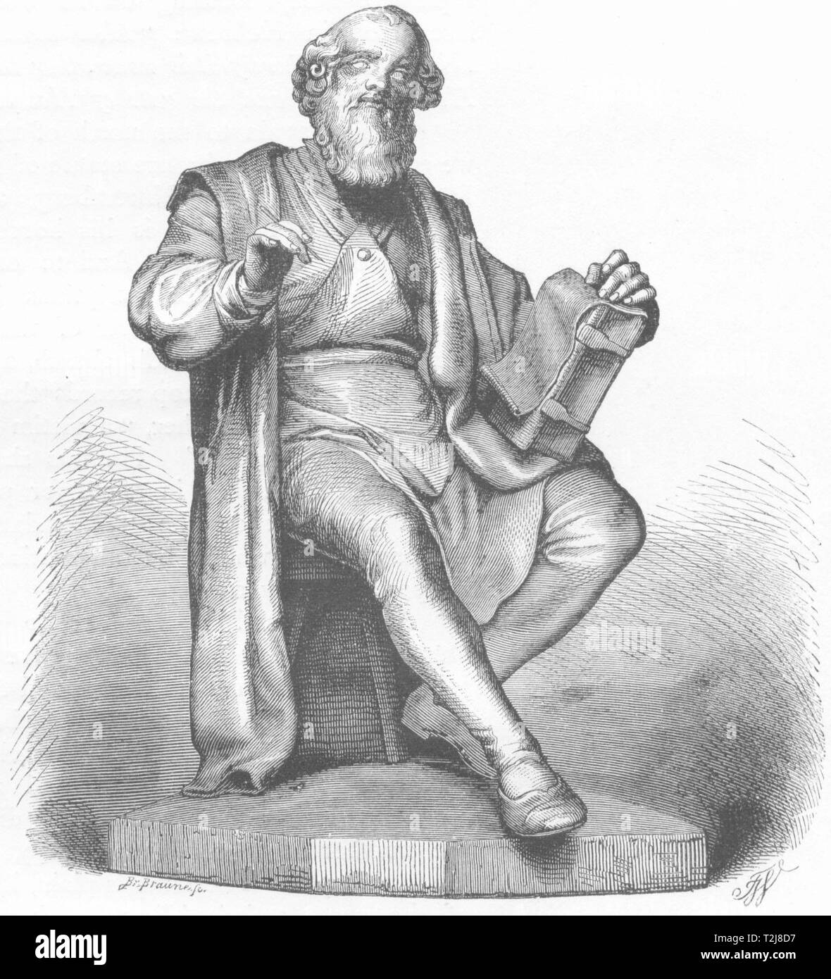 L'Allemagne. Statue de Hans Sachs, Nuremberg c1893 ancienne imprimer photo Banque D'Images