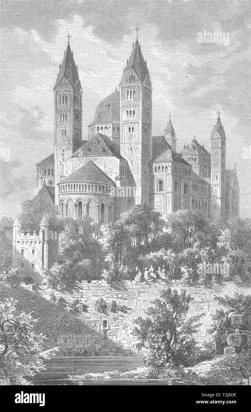 L'Allemagne. Speyer. La Cathédrale c1893 ancienne vintage print photo Banque D'Images