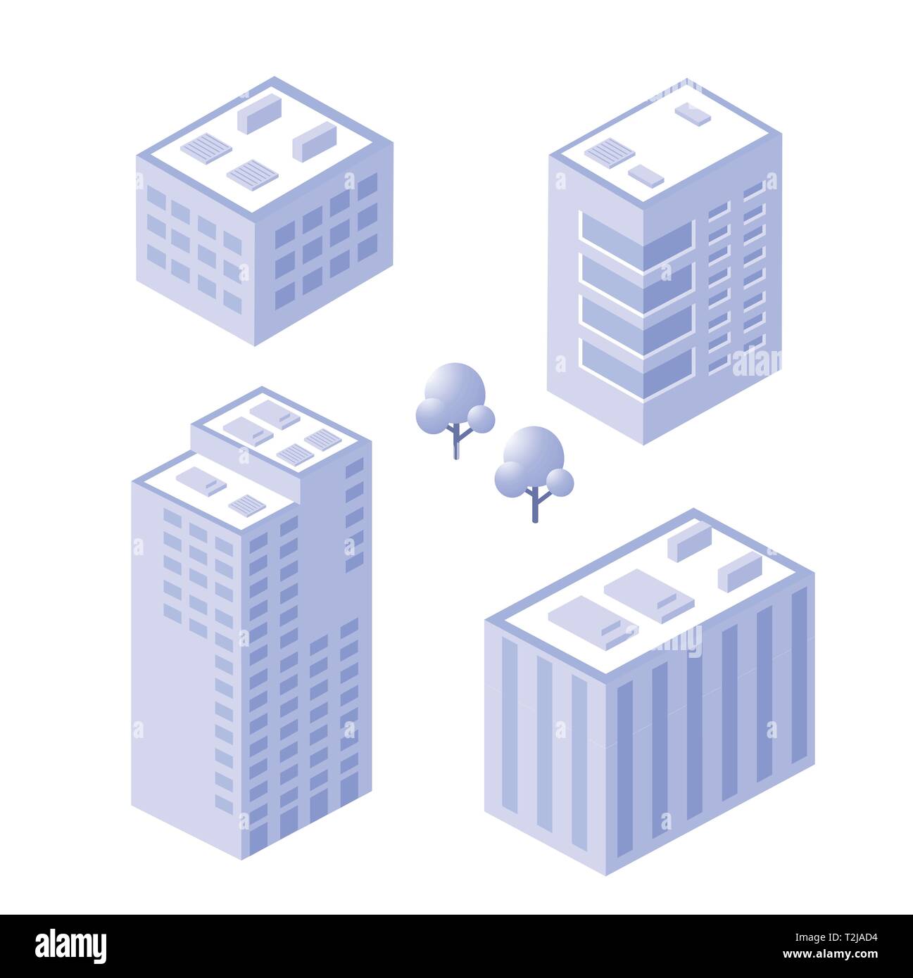 Maison de ville isométrique urbaine de l'infrastructure de l'économie. Ville paysage parcs arbres vecteur illustration Illustration de Vecteur