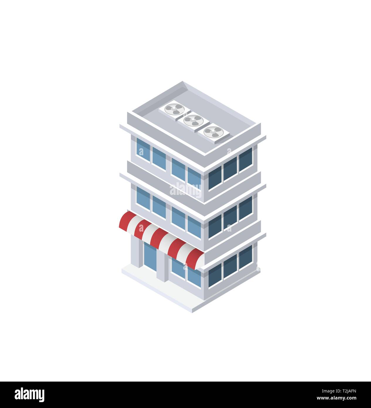 Magasin en ville isométrique urbaine de l'infrastructure de l'économie. Ville paysage parcs arbres vecteur illustration Illustration de Vecteur