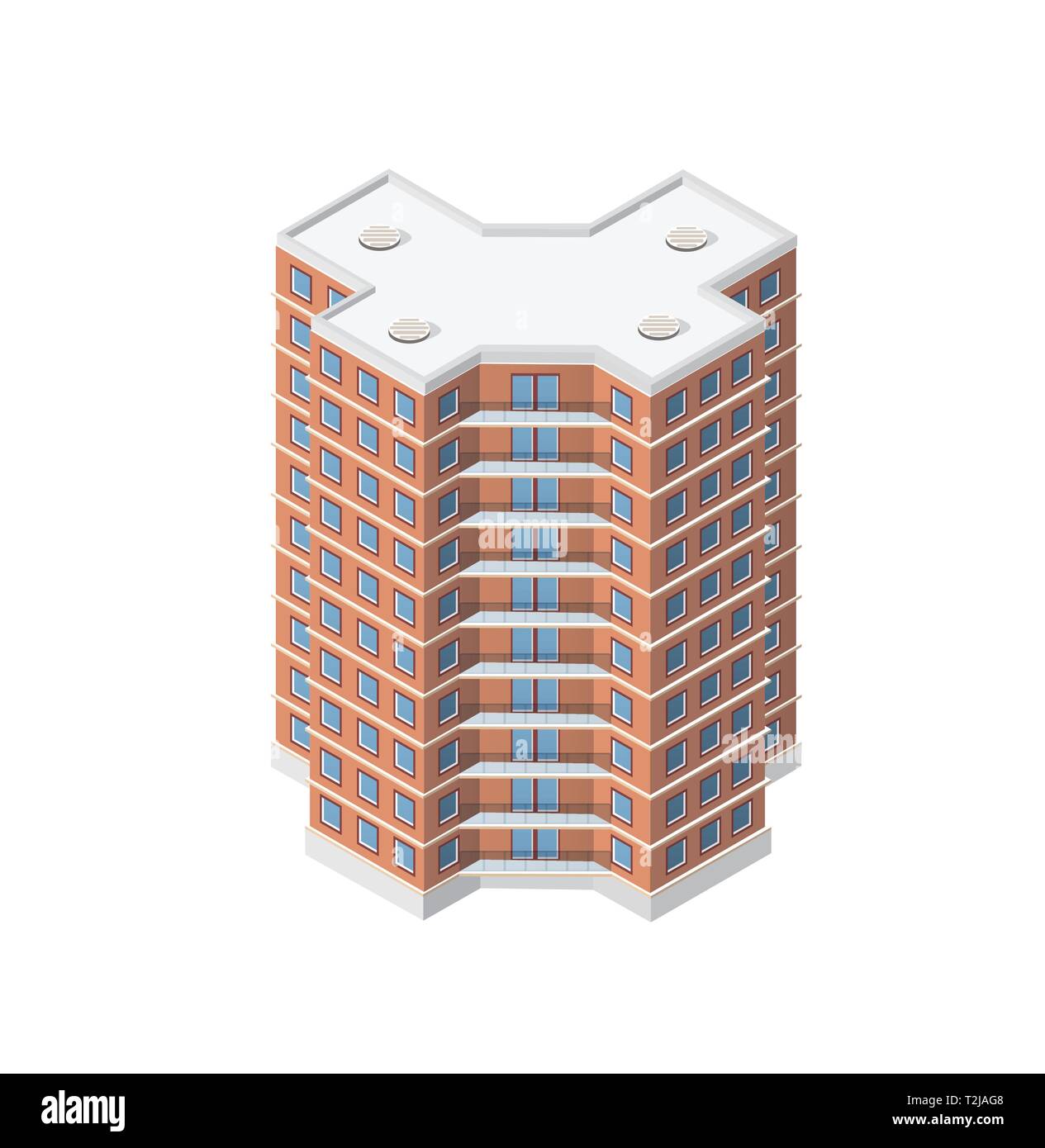 Maison isométrique urban city infrastructure de l'économie. Ville paysage parcs arbres vecteur illustration Illustration de Vecteur