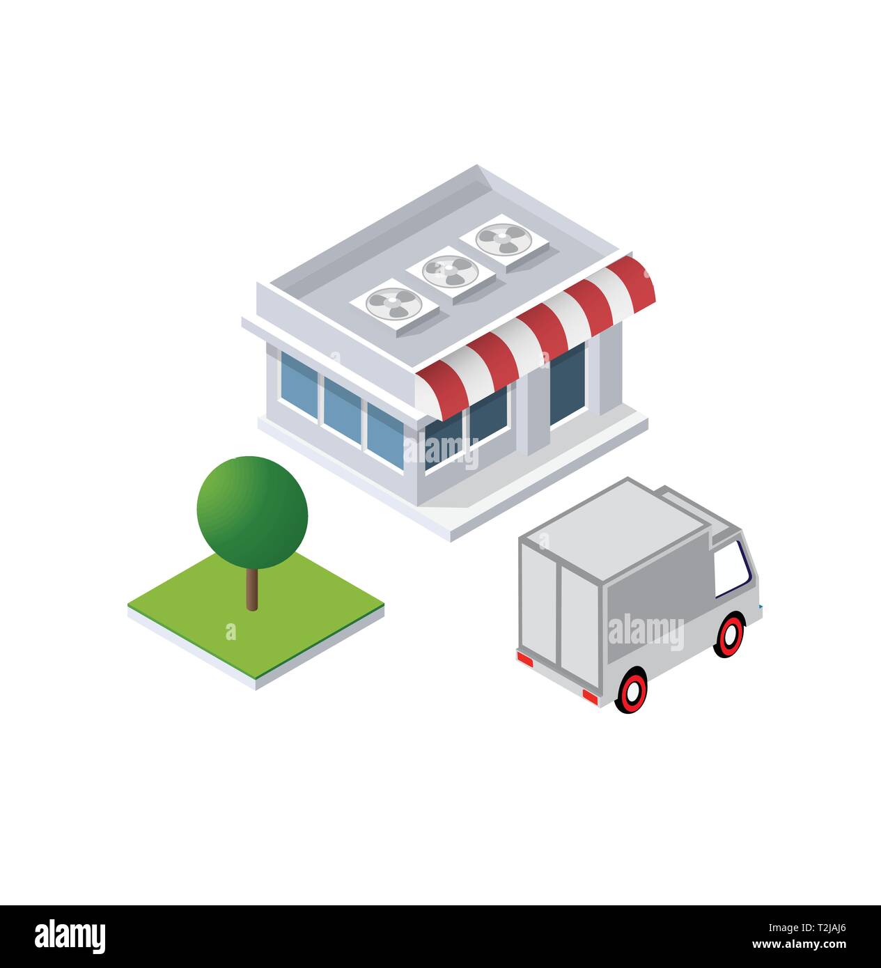 Maison isométrique urban city infrastructure de l'économie. Ville paysage parcs arbres vecteur illustration Illustration de Vecteur