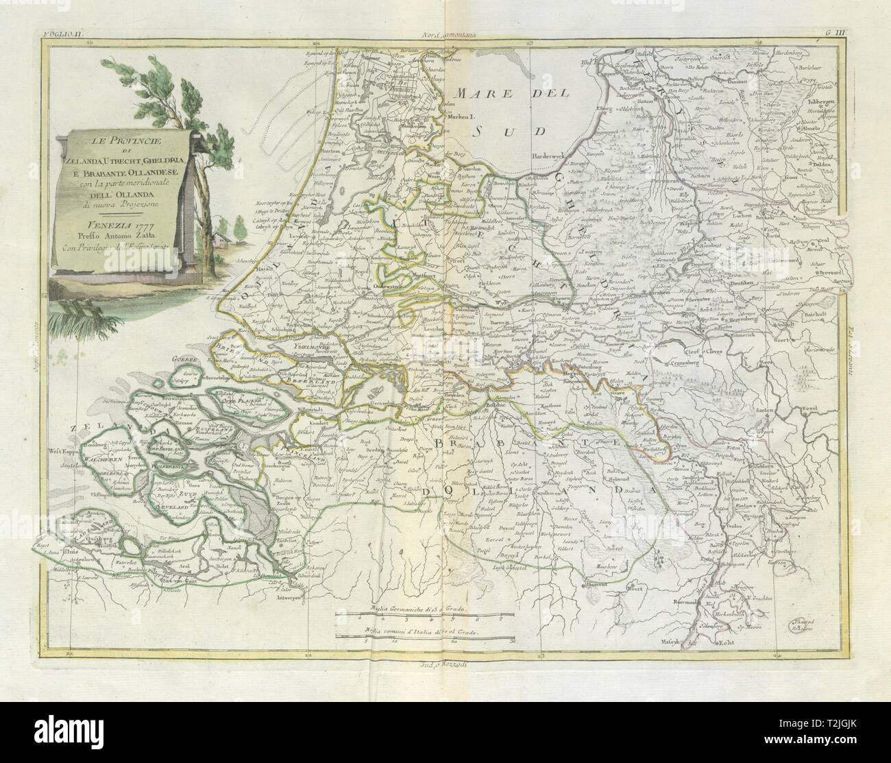 'Le Provincie di Zelanda, Utrecht, Gheldria…' Pays-Bas du Sud. ZATTA 1779 map Banque D'Images
