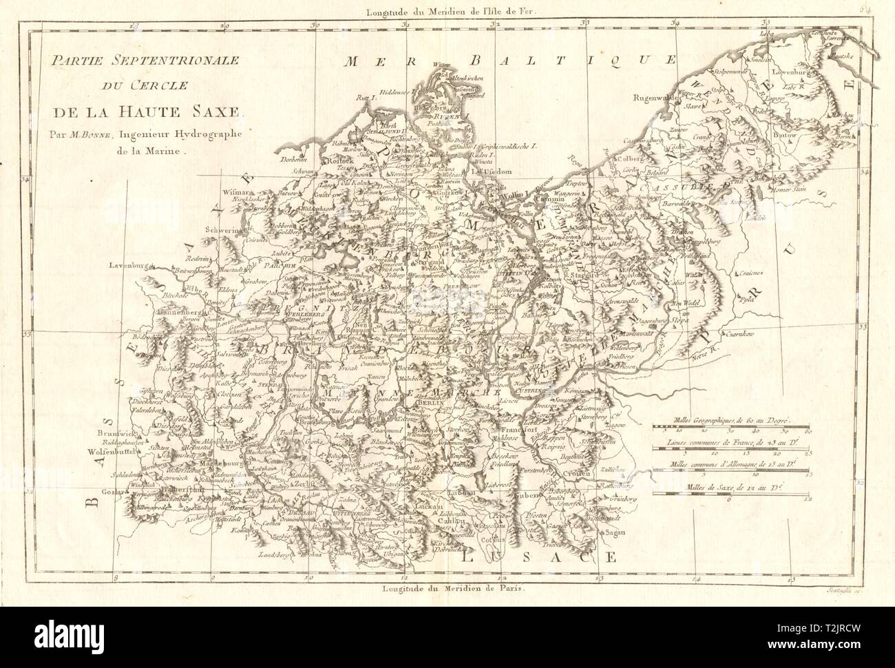 Partie septentrionale du Cercle de la Haute Saxe. Occidentale. BONNE CARTE 1789 Banque D'Images