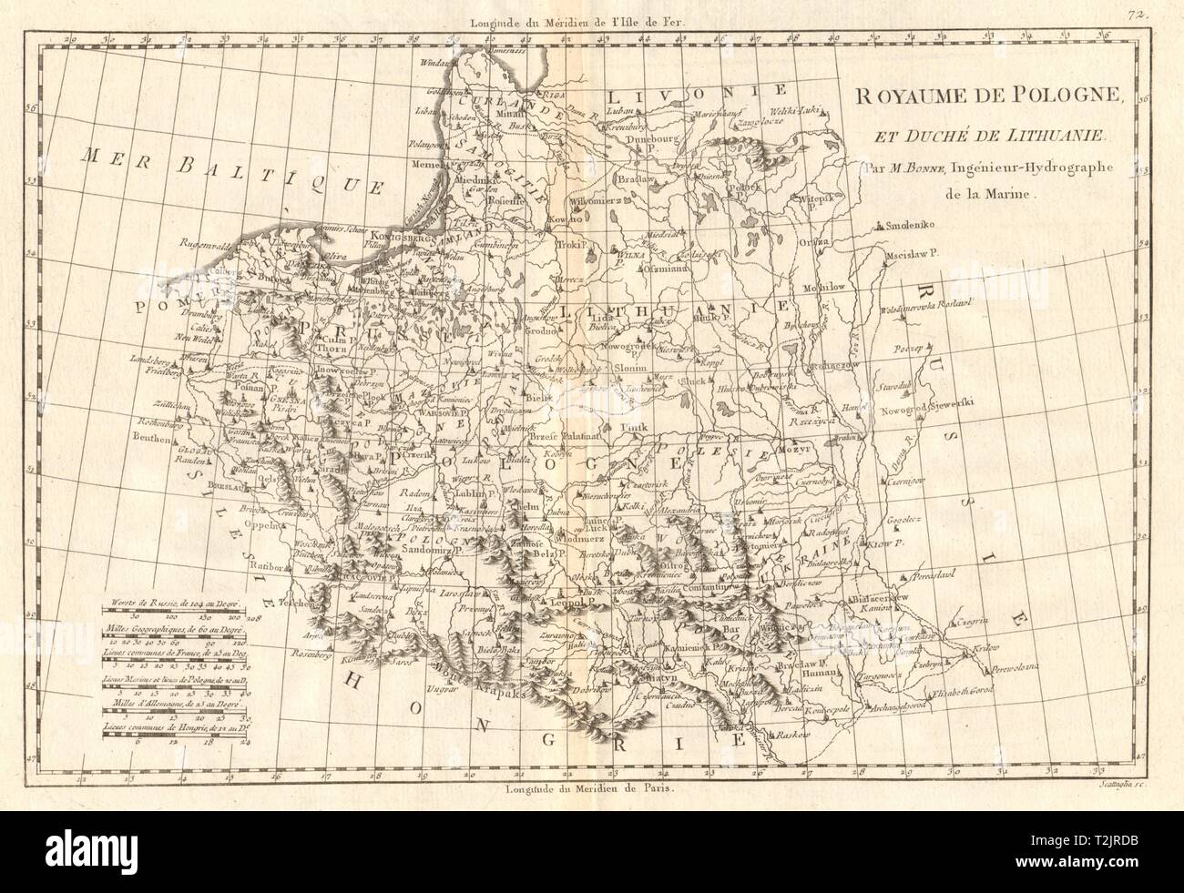 Royaume de Pologne et Duché de Lithuanie. La Pologne et la Lituanie. BONNE CARTE 1789 Banque D'Images