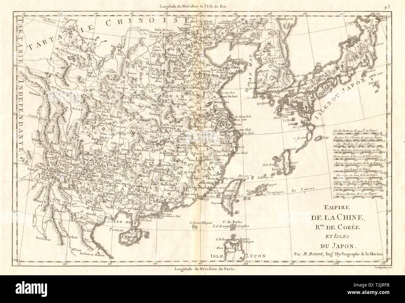 L'empire de la Chine, Royaume de Corée &… Japon. Chine Corée Japon. BONNE CARTE 1790 Banque D'Images