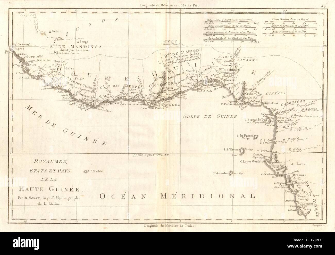 Royaumes, Etats et les pays de la Haute Guinée. Golfe de Guinée. BONNE vieille carte 1790 Banque D'Images