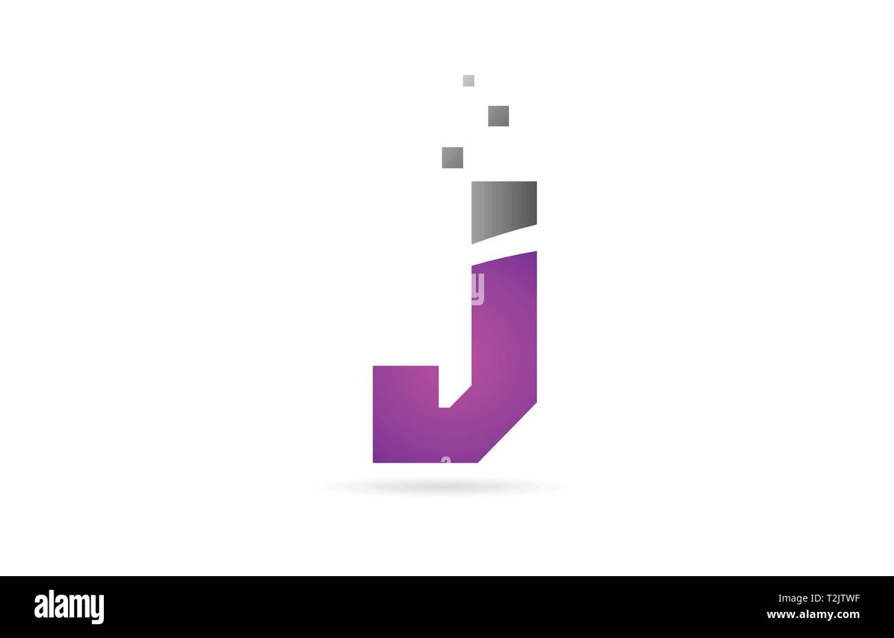 Gris rose alphabet lettre J logo design adapté pour une société ou entreprise Illustration de Vecteur