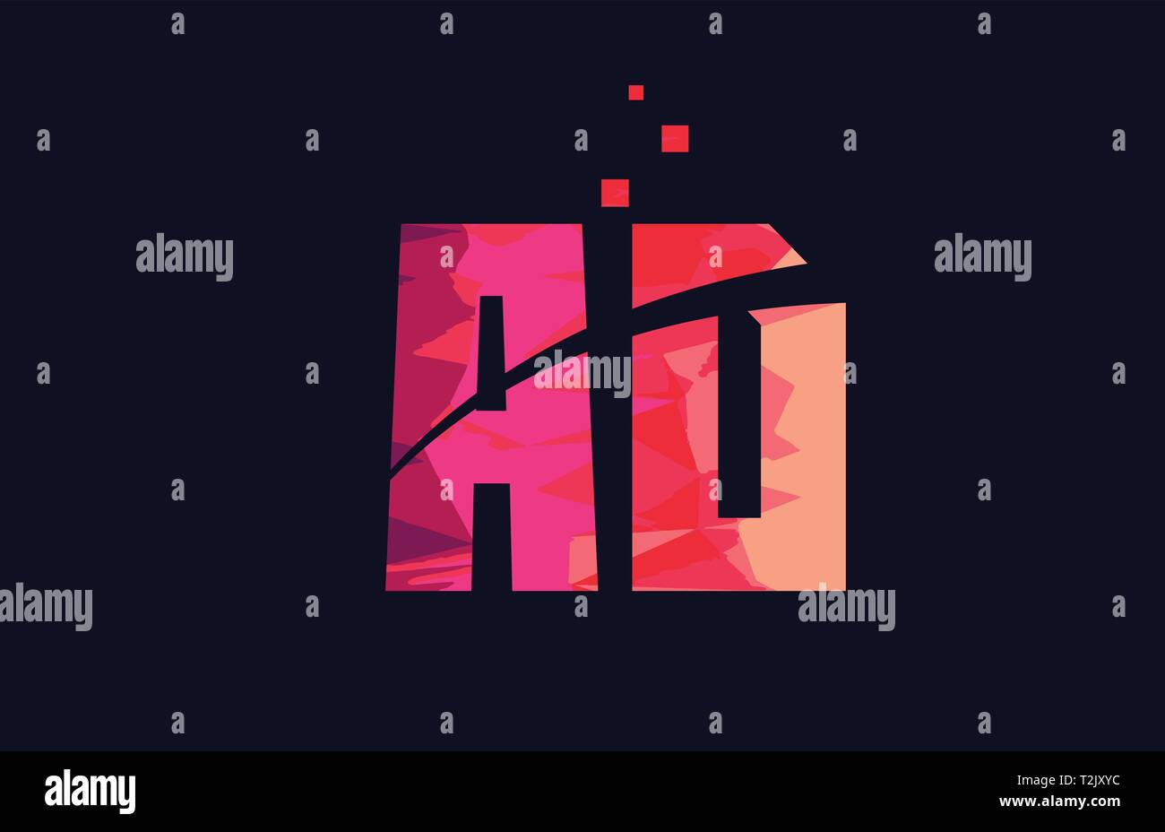 Couleur de fond bleu rose lettre de l'alphabet d'une combinaison AD logo design adapté pour une société ou entreprise Illustration de Vecteur