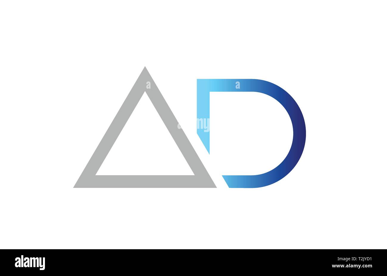 Lettre alphabet gris bleu combinaison logo annonce a d design adapté pour une société ou entreprise Illustration de Vecteur