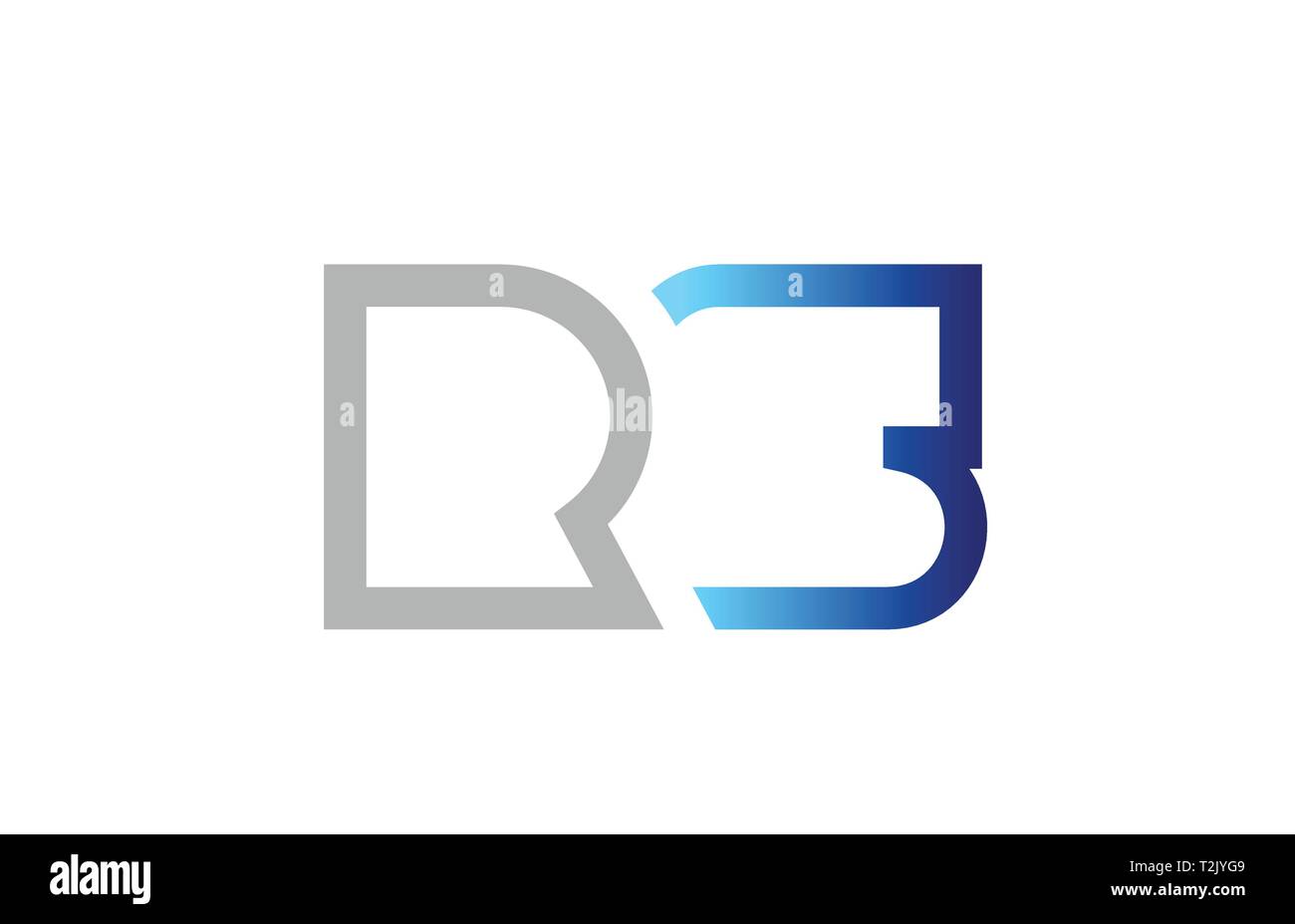 Lettre alphabet gris bleu combinaison logo rs r s design adapté pour une société ou entreprise Illustration de Vecteur