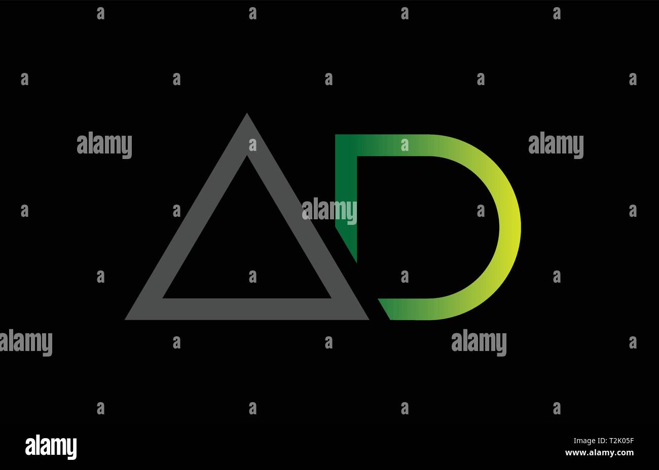 Noir gris vert lettre alphabet combinaison logo annonce a d design adapté pour une société ou entreprise Illustration de Vecteur