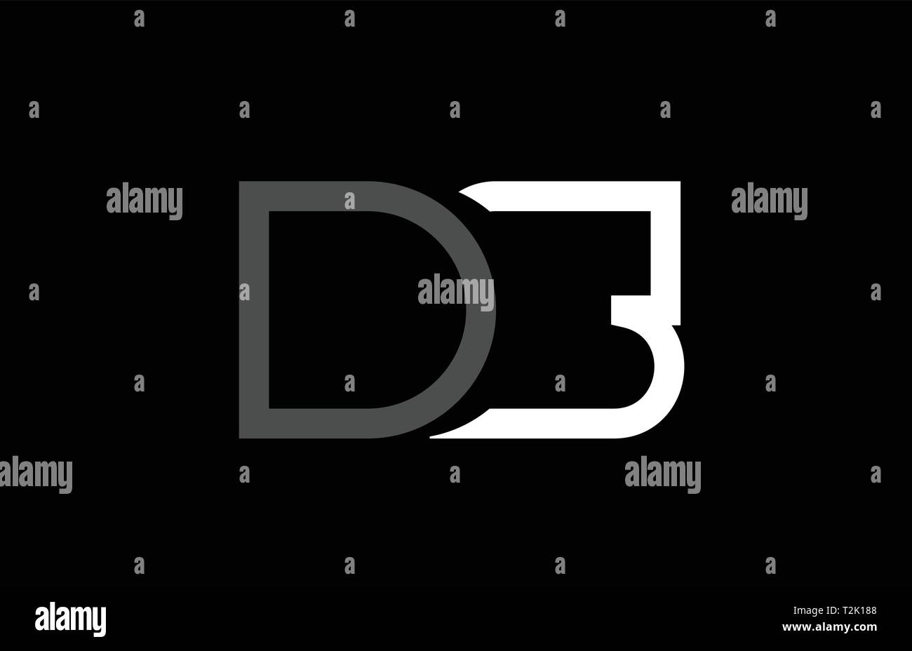 Noir Gris Blanc logo lettre alphabet combinaison ds d s design adapté pour une société ou entreprise Illustration de Vecteur