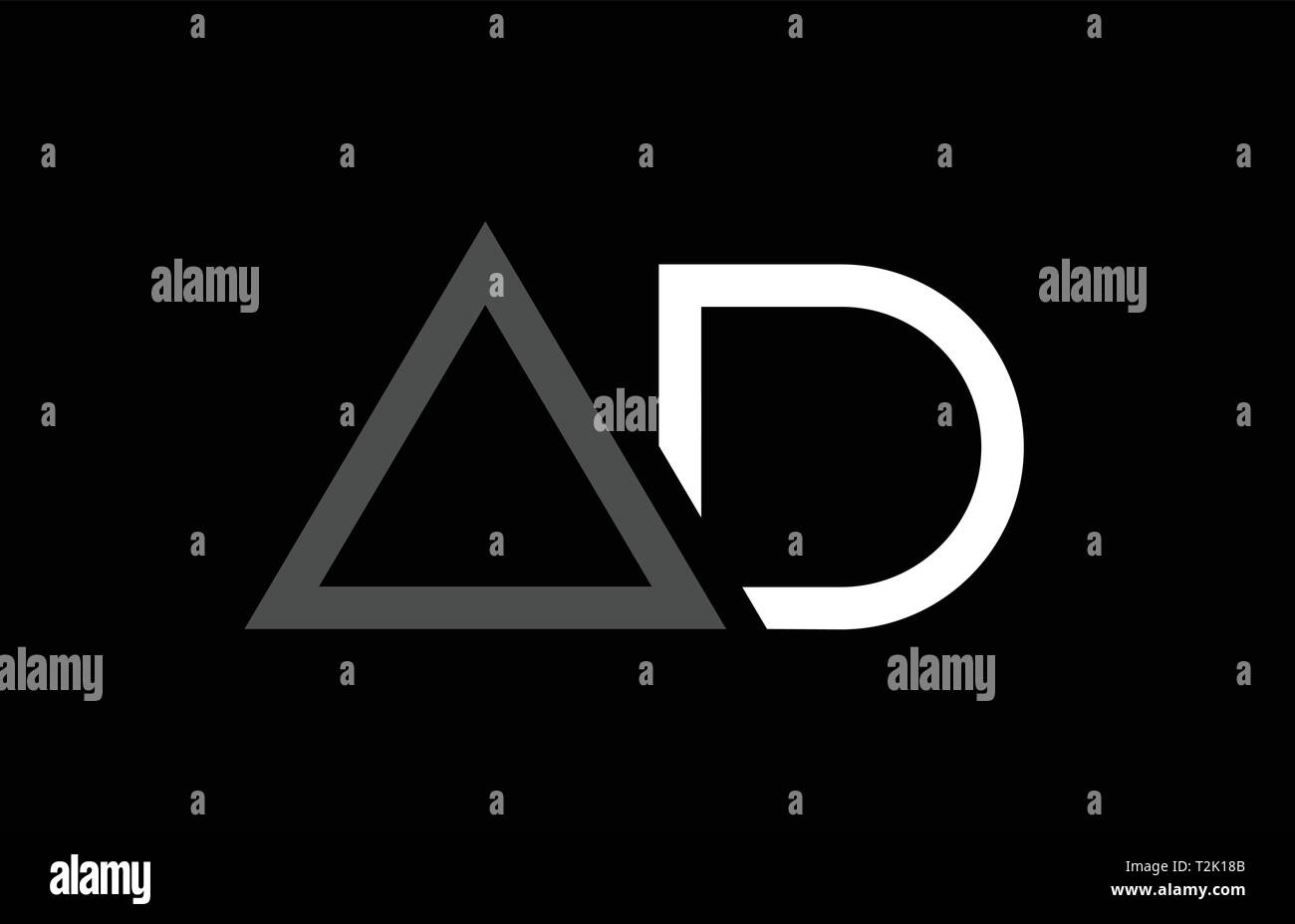 Noir Gris Blanc lettre alphabet combinaison logo annonce a d design adapté pour une société ou entreprise Illustration de Vecteur