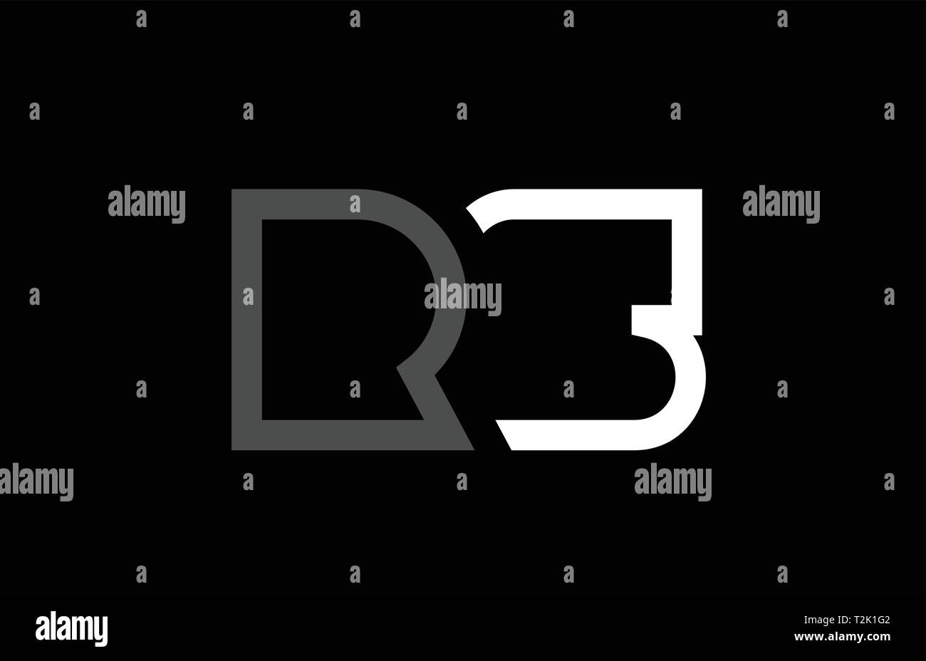 Noir Gris Blanc lettre alphabet combinaison logo rs r s design adapté pour une société ou entreprise Illustration de Vecteur