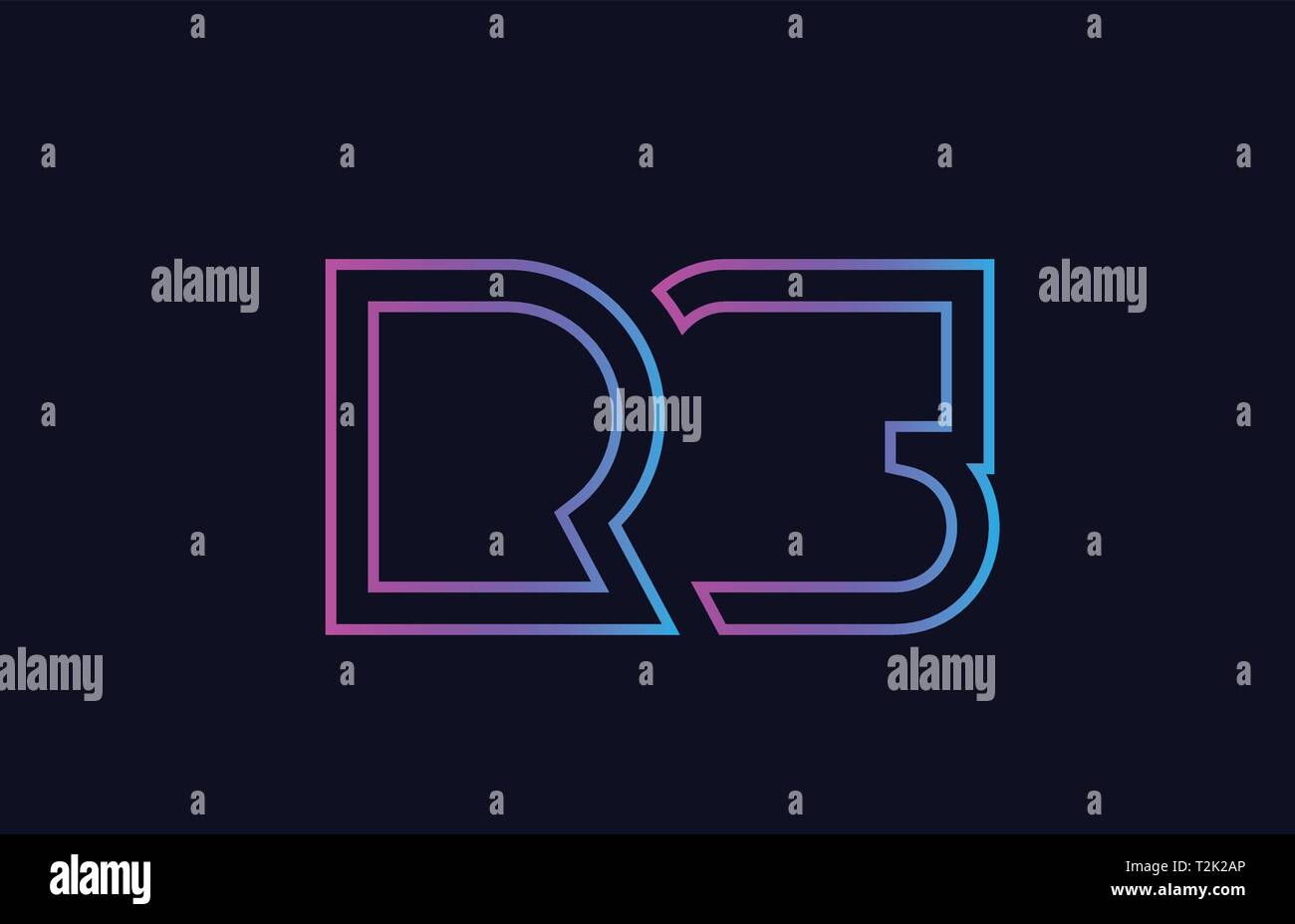Lettre alphabet rose bleu combinaison logo rs r s design adapté pour une société ou entreprise Illustration de Vecteur