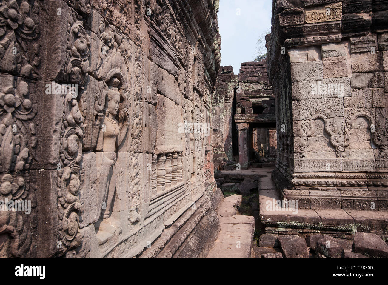 Cambodge : Angkor Vat est un complexe du temple au Cambodge et l'un des plus grands monuments religieux dans le monde, sur un site de 162,6 hectares (1,62 Banque D'Images