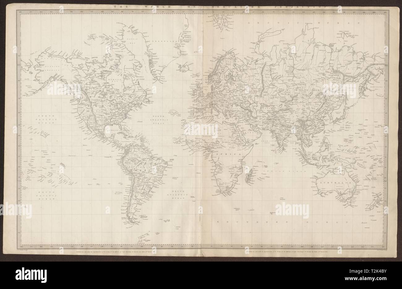 Texas Map Mercator Mercator map 19th century Banque de photographies et d’images à haute ...