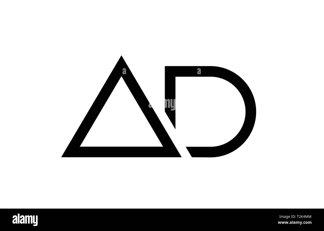 Lettre alphabet noir et blanc combinaison logo annonce a d design adapté pour une société ou entreprise Illustration de Vecteur