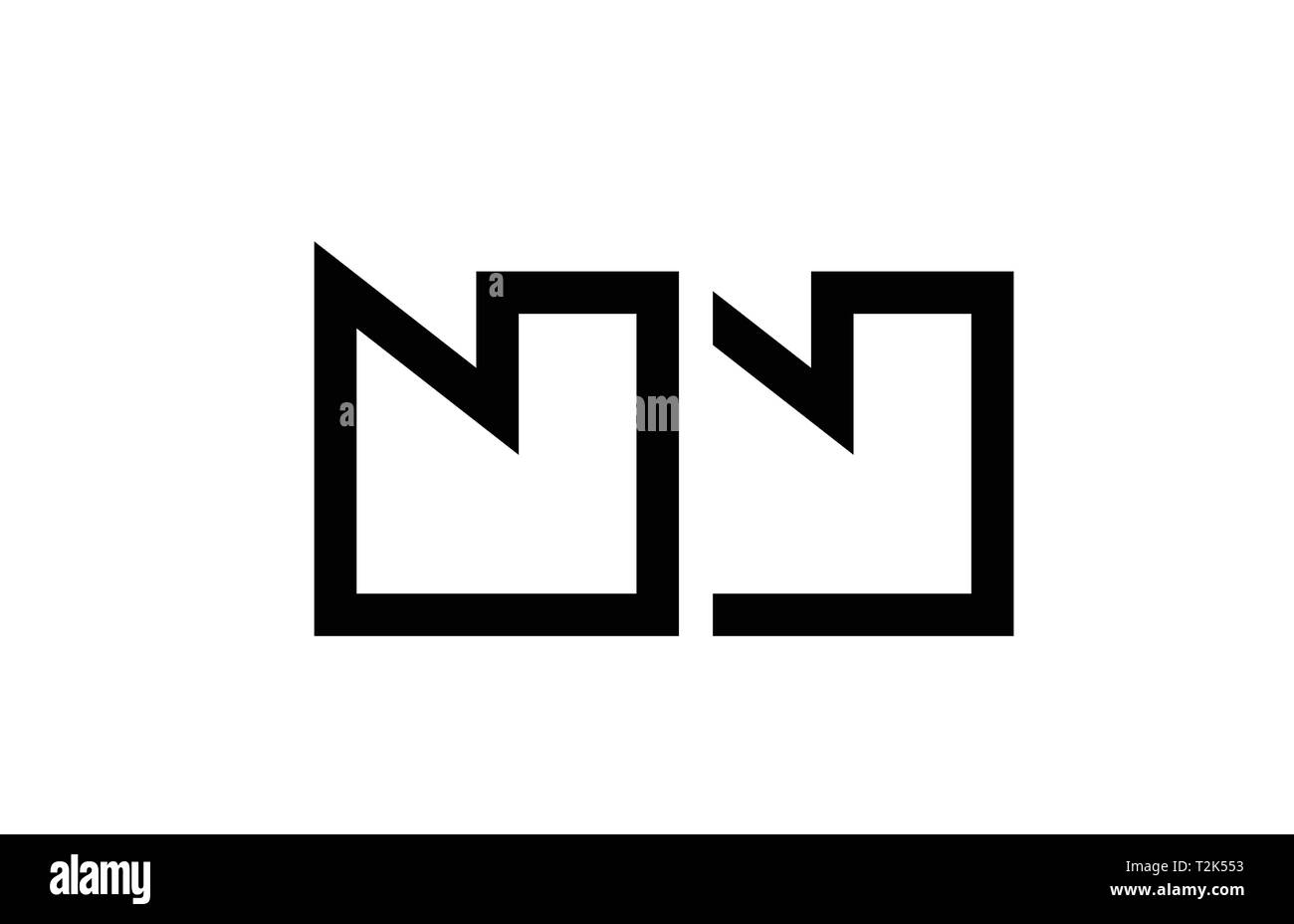 Noir et blanc logo lettre alphabet combinaison nn n n design adapté pour une société ou entreprise Illustration de Vecteur