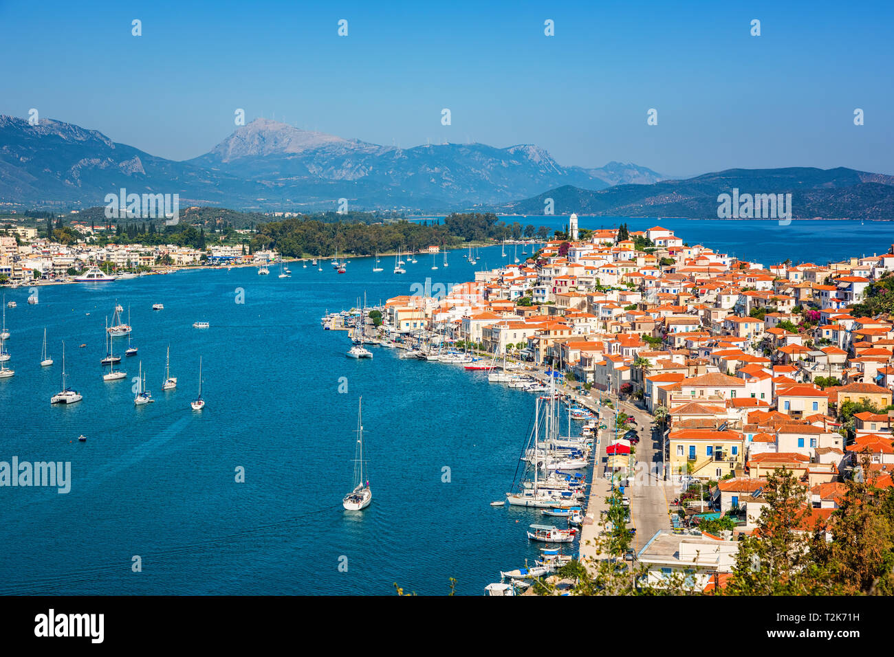 La ville grecque de Poros, Grèce Banque D'Images