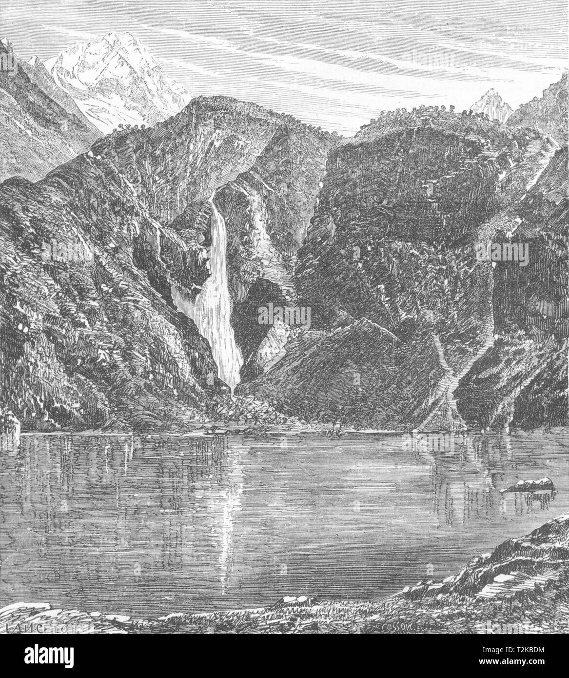 HAUTE-GARONNE. Lac d'oo c1878 ancienne vintage print photo Banque D'Images