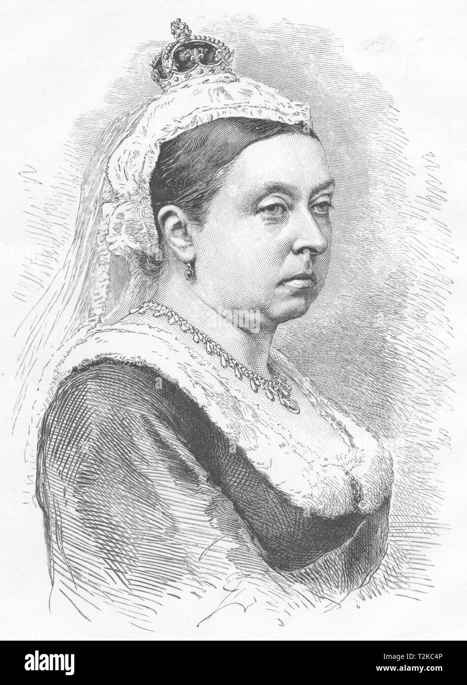 L'Angleterre. Victoria, reine d'Angleterre et impératrice des Indes c1880 Cartouche d'impression Banque D'Images