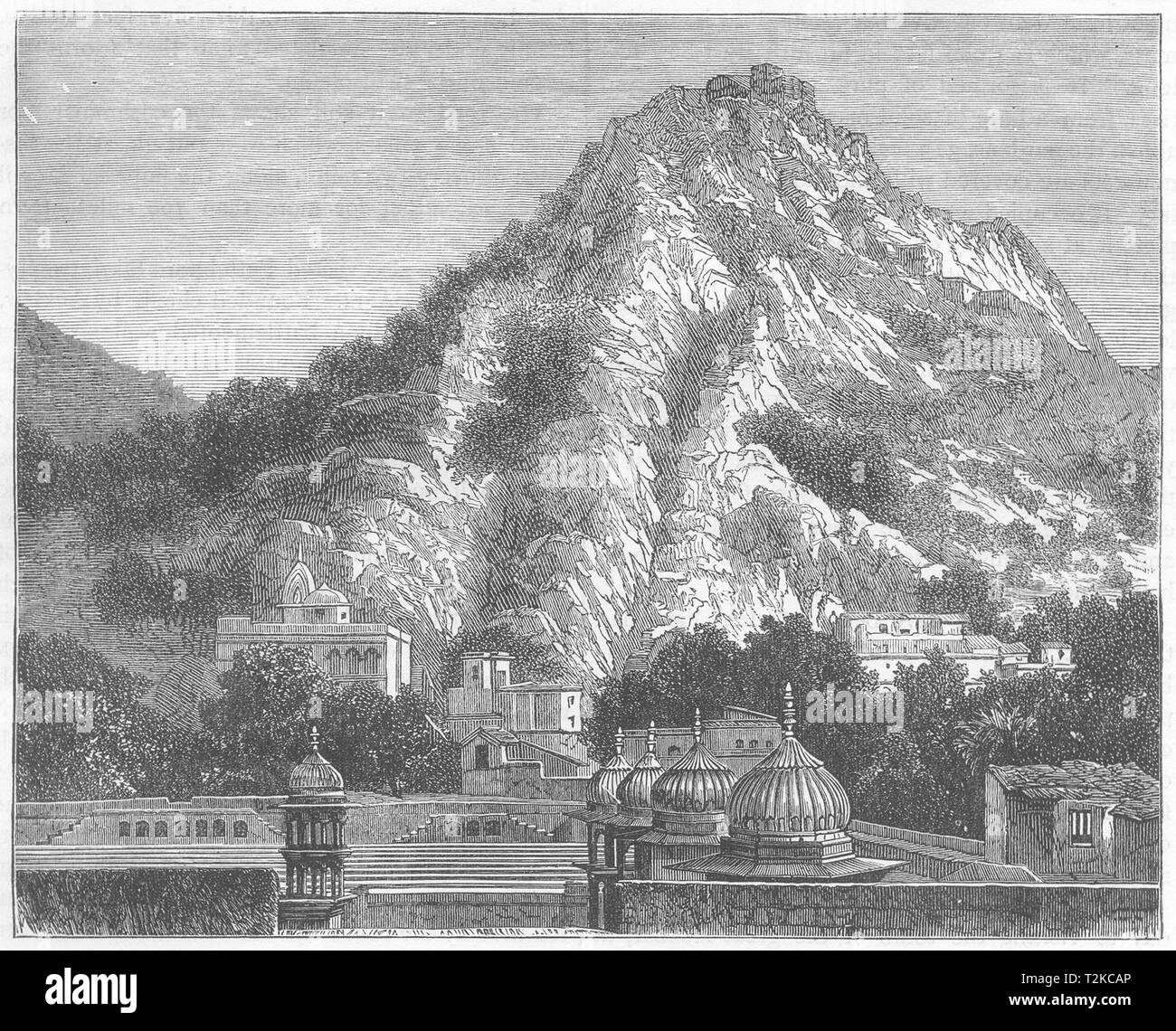L'Inde. Vue de la colline pyramidale, Alwar c1880 ancienne imprimer photo Banque D'Images