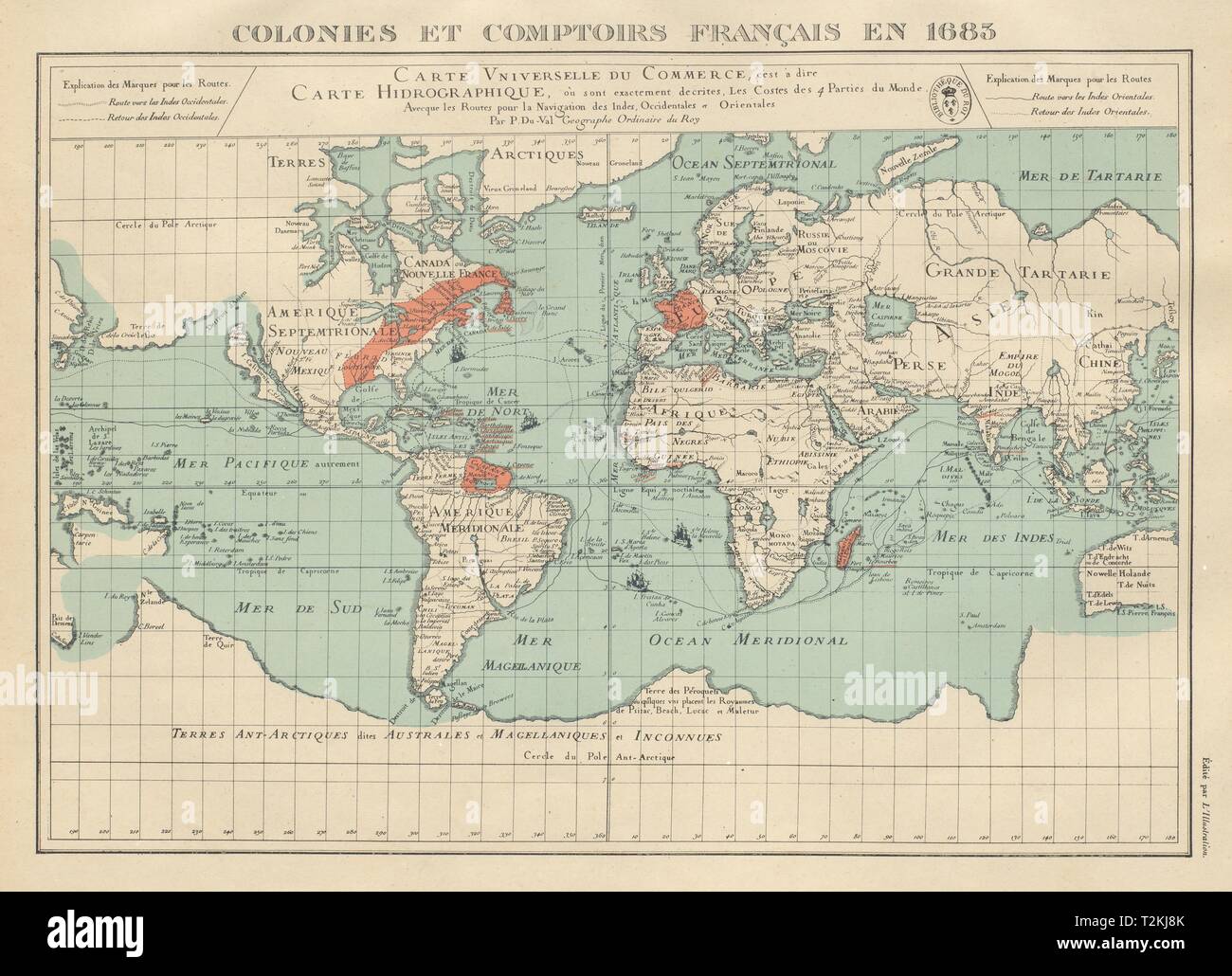 Colonies françaises carte mondiale Banque de photographies et d’images ...