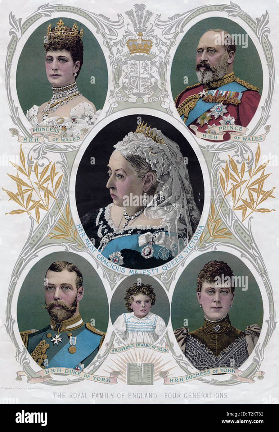 Quatre générations de la famille royale britannique Banque D'Images