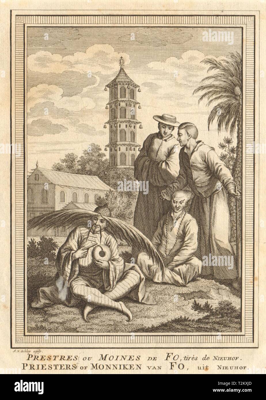 'Prêstres ou moines de Fo'. La Chine. Les prêtres ou les moines bouddhistes. SCHLEY 1749 Banque D'Images