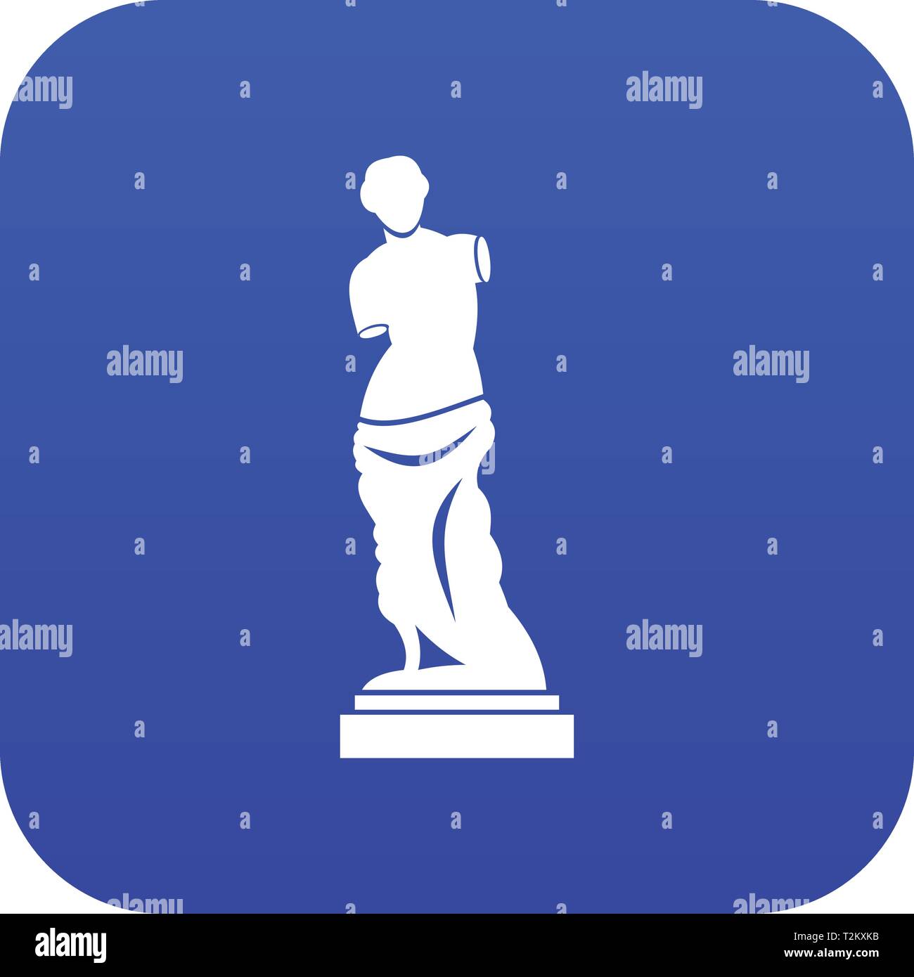 L'icône de statue antique bleu numérique pour tout modèle isolé sur blanc vector illustration Illustration de Vecteur