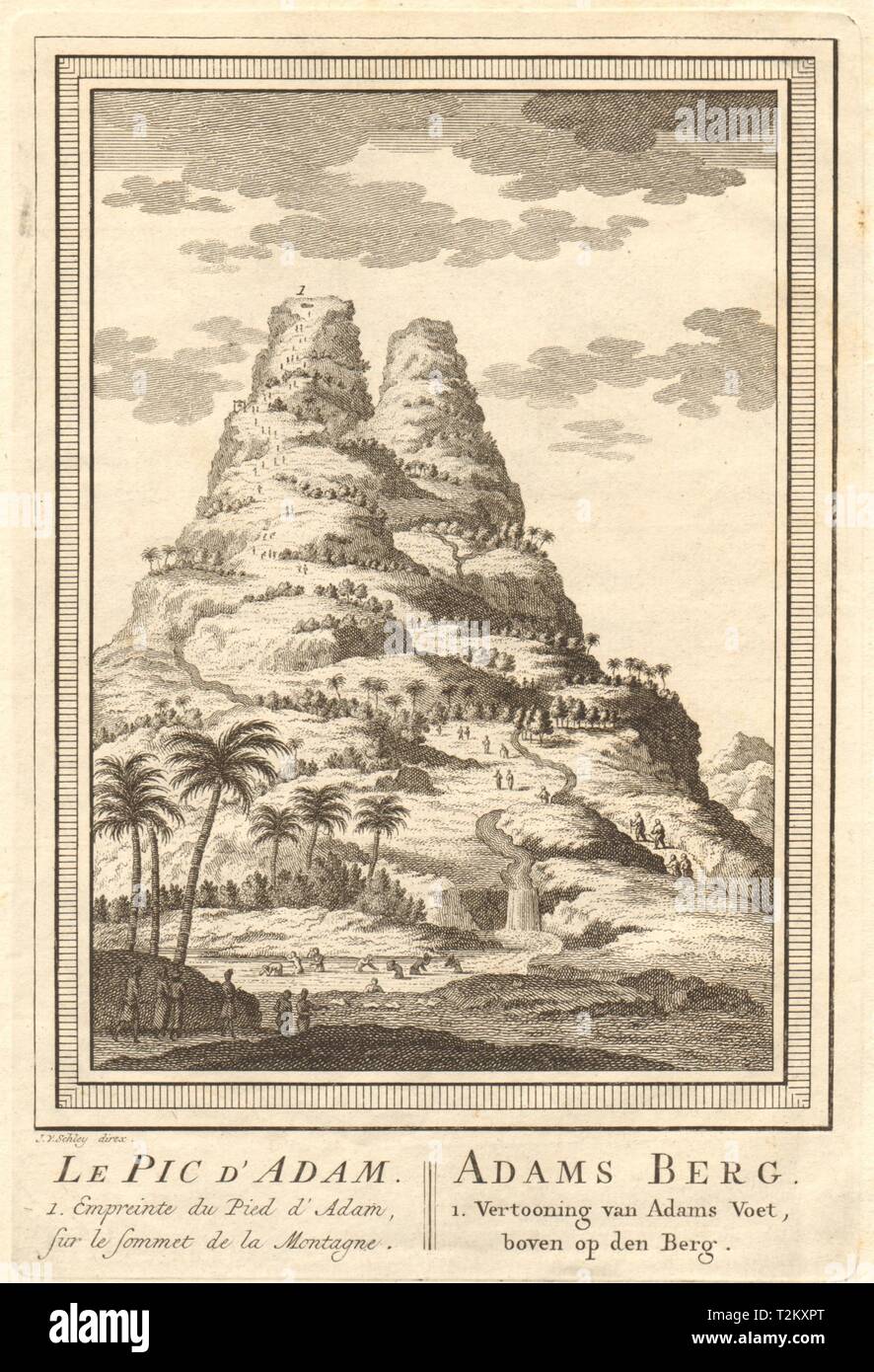 'Le Pic d'Adam'. Le Sri Lanka. Adam's Peak. Sri Pada. Ceylan. SCHLEY 1755 imprimer Banque D'Images