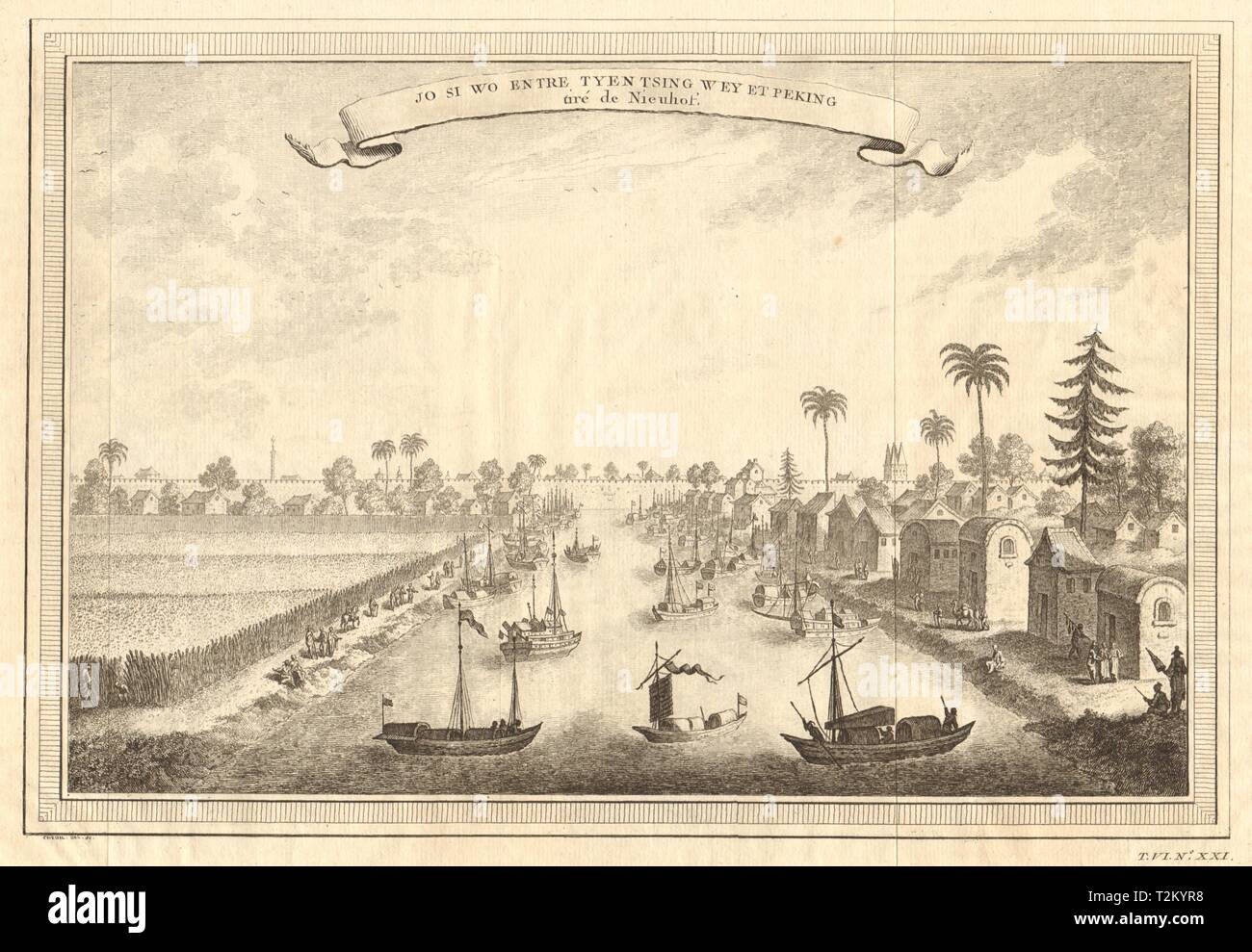 Si 'Jo' ne. Si io n, sur la rivière Haihe entre Shanghai et Pékin. Bateaux 1748 Banque D'Images