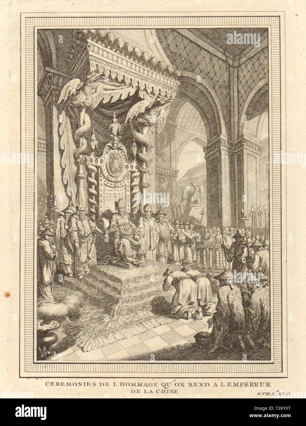 «Cérémonies de l'Hommage'. Rendant hommage à l'empereur de Chine 1749 imprimer Banque D'Images